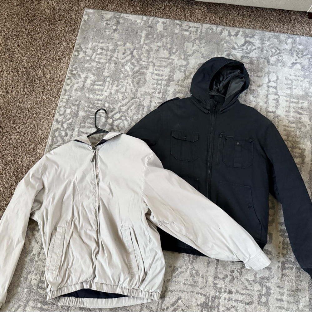 Liz Claiborne Black and Cream Reversible Jacket